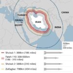 Дальность поражения иранских ракет.Баллистическая ракета «Шахаб-3» может долетет…