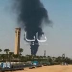 Кадры пожара на нефтехранилищах Saudi Aramco недалеко от аэропорта Эр-Рияда.Хуси…